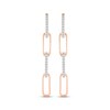 Thumbnail Image 1 of Diamond Paperclip Dangle Earrings 1/4 ct tw 10K Rose Gold