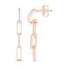 Thumbnail Image 3 of Diamond Paperclip Dangle Earrings 1/4 ct tw 10K Rose Gold