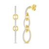 Thumbnail Image 1 of Diamond Circle Link Dangle Earrings 1/2 ct tw 10K Yellow Gold