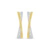 Thumbnail Image 2 of Diamond Crossover Open Hoop Earrings 1/5 ct tw Sterling Silver & 10K Yellow Gold