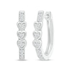 Thumbnail Image 0 of Diamond Stacked Heart Hoop Earrings 1/8 ct tw Sterling Silver