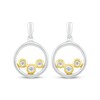 Thumbnail Image 2 of Diamond Circle Dangle Earrings 1/20 ct tw Sterling Silver & 10K Yellow Gold