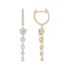 Thumbnail Image 1 of Diamond Graduated Drop Hoop Earrings 1-3/4 ct tw 14K Yellow Gold