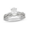 Thumbnail Image 1 of Neil Lane Artistry Oval-Cut Lab-Grown Diamond Twist Shank Bridal Set 1-3/8 ct tw 14K White Gold