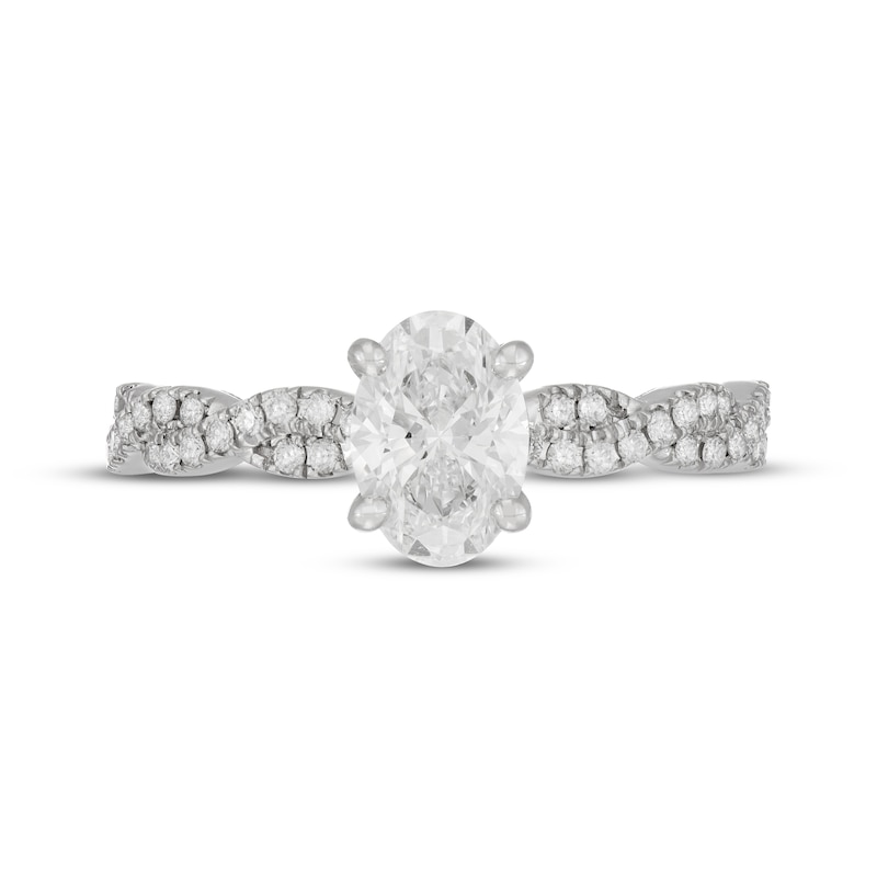 Main Image 2 of Neil Lane Artistry Oval-Cut Lab-Grown Diamond Twist Shank Engagement Ring 1-1/3 ct tw 14K White Gold