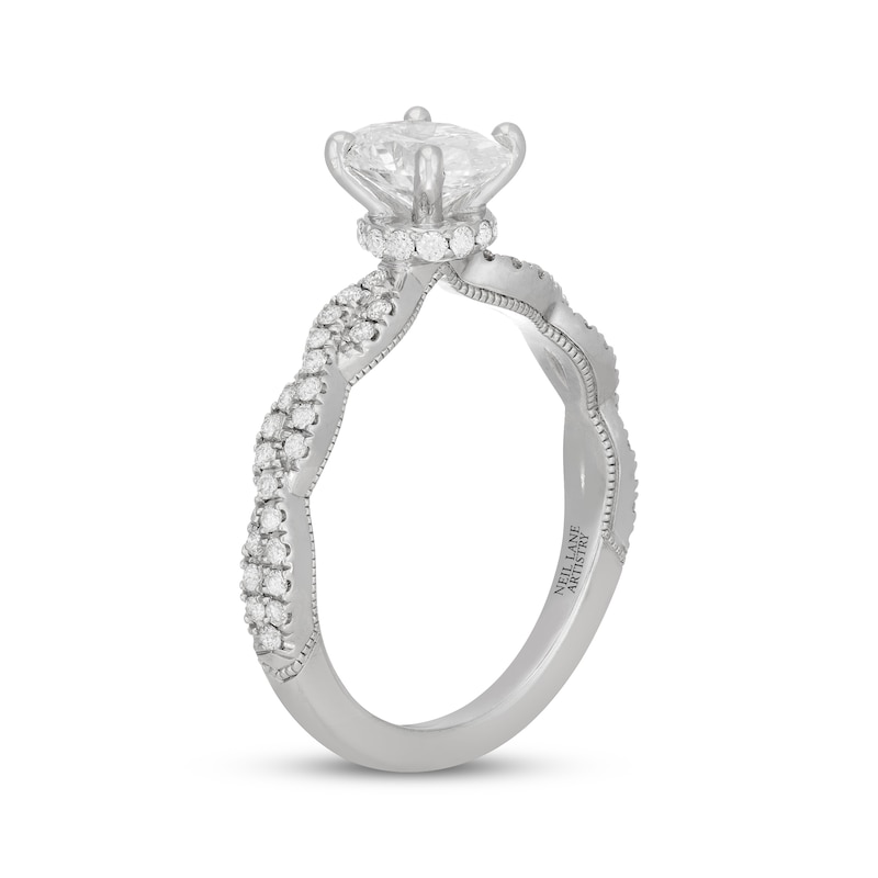 Main Image 3 of Neil Lane Artistry Oval-Cut Lab-Grown Diamond Twist Shank Engagement Ring 1-1/3 ct tw 14K White Gold