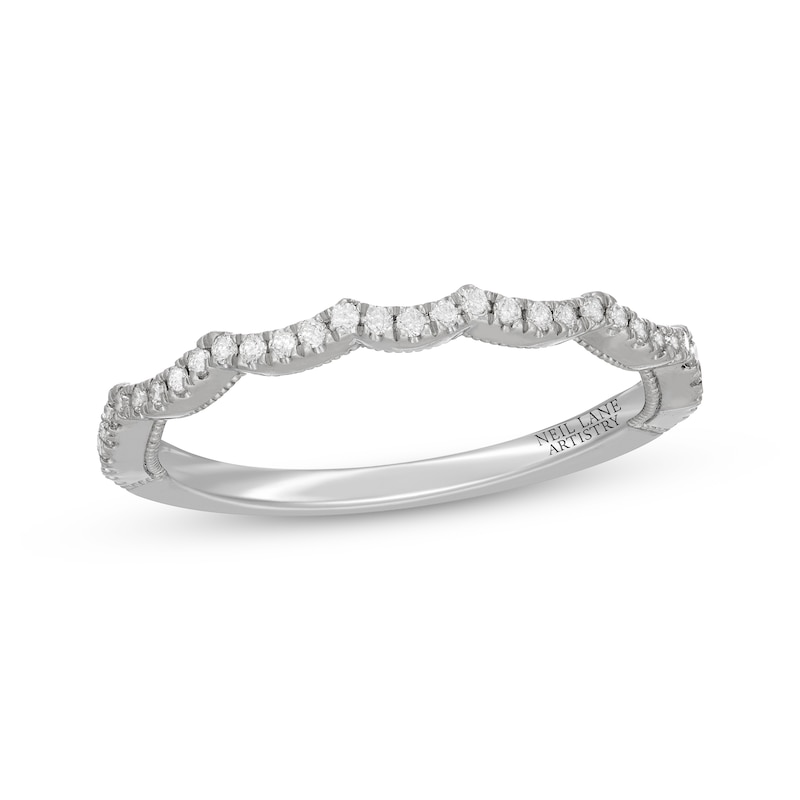 Main Image 7 of Neil Lane Artistry Lab-Grown Diamond Scalloped Wedding Band 1/6 ct tw 14K White Gold