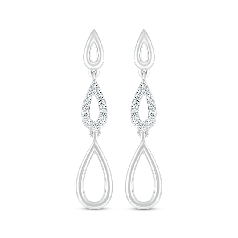 Diamond Teardrop Tiered Dangle Earrings 1/10 ct tw Sterling Silver | Kay