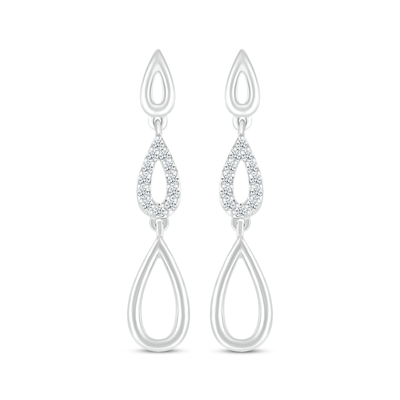 Main Image 2 of Diamond Teardrop Tiered Dangle Earrings 1/10 ct tw Sterling Silver