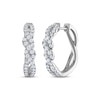 Thumbnail Image 1 of THE LEO Diamond Twist Hoop Earrings 3/4 ct tw 14K White Gold