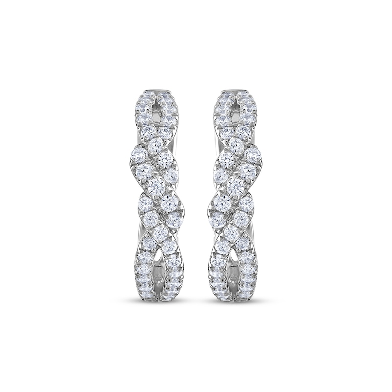 THE LEO Diamond Twist Hoop Earrings 3/4 ct tw 14K White Gold