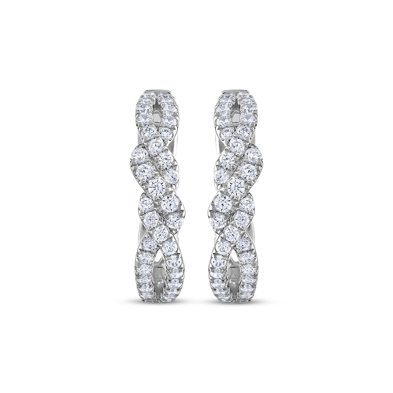 Main Image 2 of THE LEO Diamond Twist Hoop Earrings 3/4 ct tw 14K White Gold