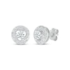 Thumbnail Image 1 of Diamond Circle Swirl Stud Earrings 3/8 ct tw 10K White Gold