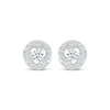 Thumbnail Image 2 of Diamond Circle Swirl Stud Earrings 3/8 ct tw 10K White Gold
