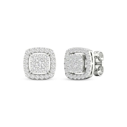 Lab-Created Diamonds by KAY Cushion-Shaped Stud Earrings 1/2 ct tw 10K White Gold