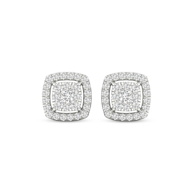 Lab-Created Diamonds by KAY Cushion-Shaped Stud Earrings 1/2 ct tw 10K ...