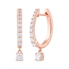 Thumbnail Image 1 of Unstoppable Love Diamond Hoop Dangle Earrings 3/4 ct tw 10K Rose Gold