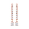 Thumbnail Image 1 of Unstoppable Love Diamond Hoop Dangle Earrings 3/4 ct tw 10K Rose Gold