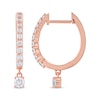 Thumbnail Image 2 of Unstoppable Love Diamond Hoop Dangle Earrings 3/4 ct tw 10K Rose Gold