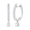 Thumbnail Image 0 of Unstoppable Love Diamond Hoop Dangle Earrings 3/4 ct tw 10K White Gold