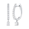 Thumbnail Image 1 of Unstoppable Love Diamond Hoop Dangle Earrings 3/4 ct tw 10K White Gold