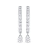 Thumbnail Image 2 of Unstoppable Love Diamond Hoop Dangle Earrings 3/4 ct tw 10K White Gold