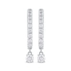 Thumbnail Image 1 of Unstoppable Love Diamond Hoop Dangle Earrings 3/4 ct tw 10K White Gold