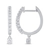 Thumbnail Image 2 of Unstoppable Love Diamond Hoop Dangle Earrings 3/4 ct tw 10K White Gold