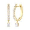 Thumbnail Image 1 of Unstoppable Love Diamond Hoop Dangle Earrings 3/4 ct tw 10K Yellow Gold
