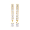 Thumbnail Image 2 of Unstoppable Love Diamond Hoop Dangle Earrings 3/4 ct tw 10K Yellow Gold