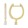 Thumbnail Image 2 of Unstoppable Love Diamond Hoop Dangle Earrings 3/4 ct tw 10K Yellow Gold