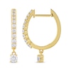 Thumbnail Image 3 of Unstoppable Love Diamond Hoop Dangle Earrings 3/4 ct tw 10K Yellow Gold