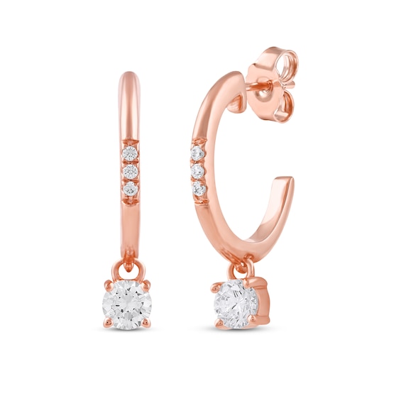 Unstoppable Love Diamond Hoop Dangle Earrings 1/3 ct tw 10K Rose Gold | Kay