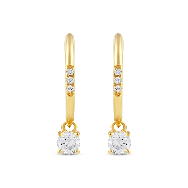 Unstoppable Love Diamond Hoop Dangle Earrings 1/3 ct tw 10K Yellow Gold
