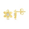 Thumbnail Image 3 of Diamond Flower Stud Earrings 1/15 ct tw 10K Yellow Gold