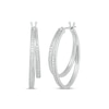 Thumbnail Image 1 of Diamond Accent Double Hoop Staggered Earrings Sterling Silver