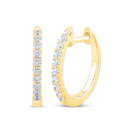 Diamond Hoop Earrings 1/6 ct tw 10K Yellow Gold