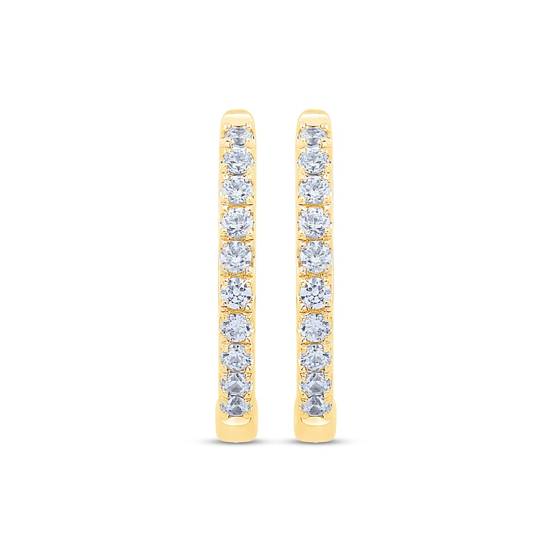 Main Image 2 of Diamond Hoop Earrings 1/6 ct tw 10K Yellow Gold
