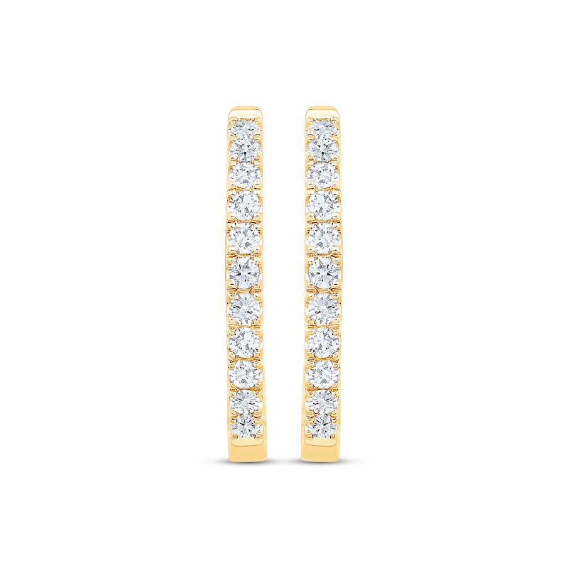 Diamond Hoop Earrings 1/4 ct tw 10K Yellow Gold | Kay