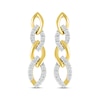 Thumbnail Image 2 of Diamond Alternating Link Drop Earrings 1/6 ct tw 10K Yellow Gold