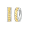 Thumbnail Image 1 of Diamond Braided Center Hoop Earrings 1/3 ct tw Sterling Silver & 10K Yellow Gold