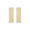 Thumbnail Image 2 of Diamond Braided Center Hoop Earrings 1/3 ct tw Sterling Silver & 10K Yellow Gold