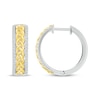 Thumbnail Image 3 of Diamond Braided Center Hoop Earrings 1/3 ct tw Sterling Silver & 10K Yellow Gold