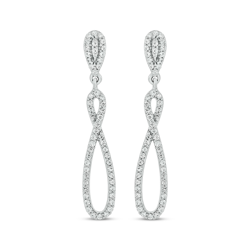 Main Image 2 of Diamond Infinity Drop Earrings 1/3 ct tw Sterling Silver