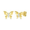 Thumbnail Image 1 of Diamond Butterfly Stud Earrings 1/20 ct tw 10K Yellow Gold