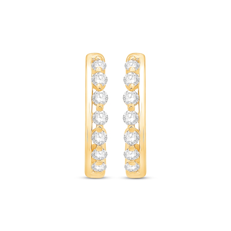 Main Image 2 of Diamond Hoop Earrings 1/5 ct tw 10K Yellow Gold
