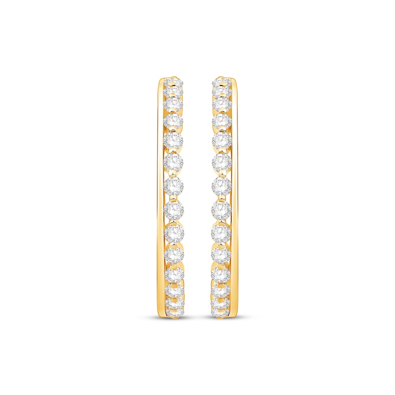 Main Image 2 of Diamond Hoop Earrings 3/4 ct tw 10K Yellow Gold