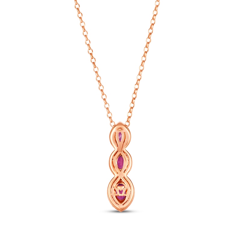 Main Image 3 of Le Vian Ruby Necklace 3/8 ct tw Diamonds 14K Strawberry Gold 19&quot;