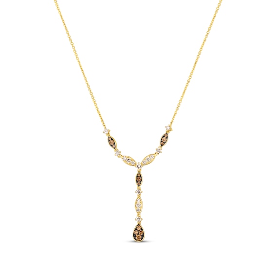 Le Vian Venetian Mosaic Diamond Y-Drop Necklace 3/4 ct tw 14K Honey Gold 19"