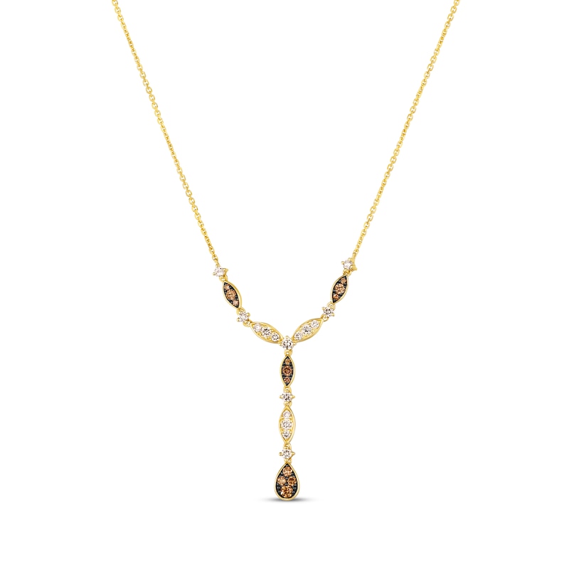 Le Vian Venetian Mosaic Diamond Y-Drop Necklace 3/4 ct tw 14K Honey Gold 19"